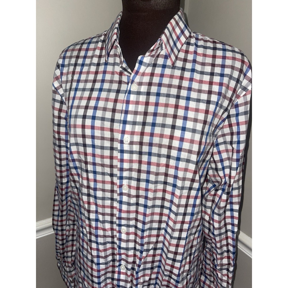 Express Men's Multicolor Plaid Long Sleeve Button Up Shirt Size L Cotton